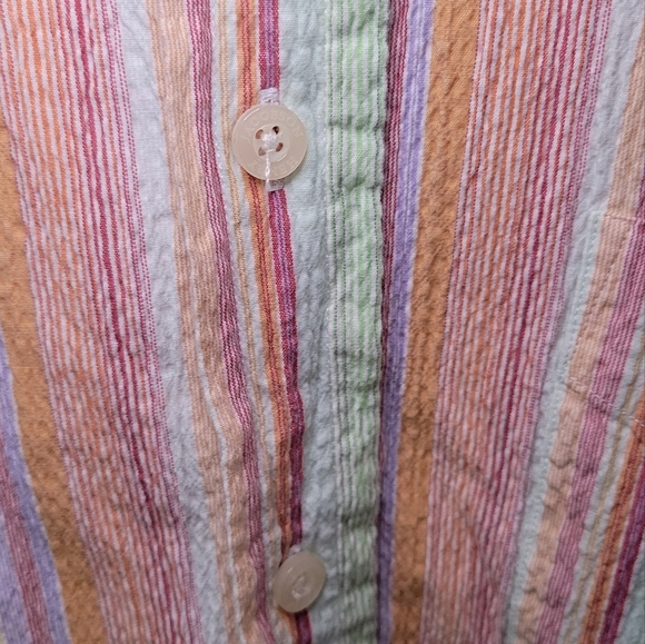 Henry Jacobson seersucker 100% cotton casual striped button down XL - Picture 3 of 6